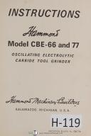 Hammond-Hammond Instructions CBE-66 77 Oscillating Carbide Tool Grinder Manual-CBE-66-CBE-77-01